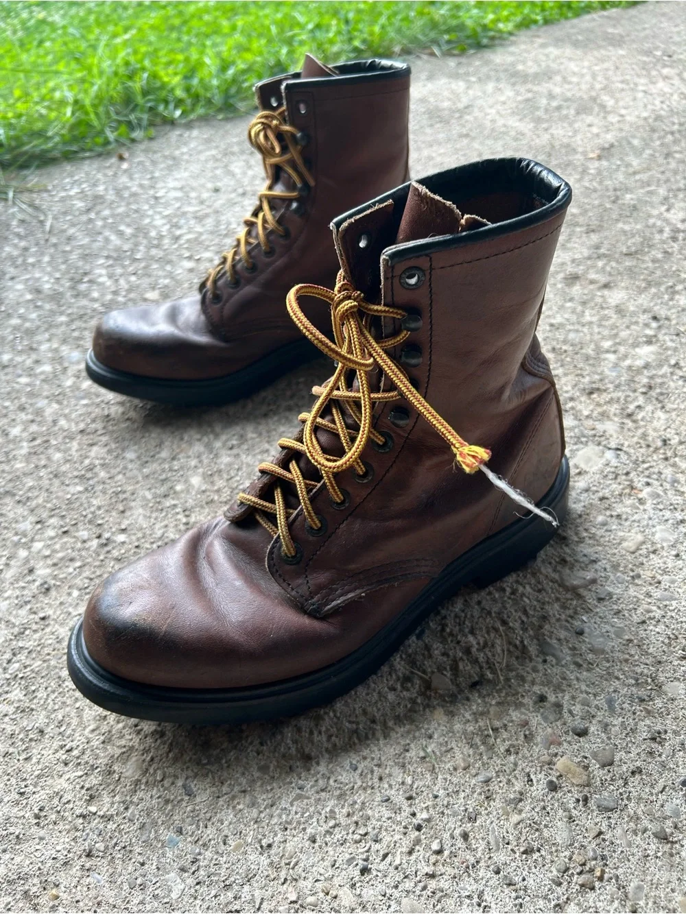 Red wing Men's Brown Leather Lace-Up Work Boots Sz 8 D
